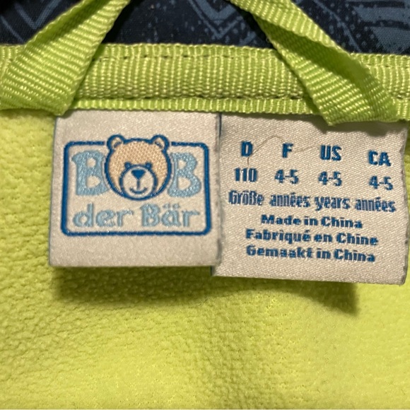 Kids Softshell Jacket Windbreaker, fleece-lined, size 4-5, blue & neon yellow - Picture 9 of 9